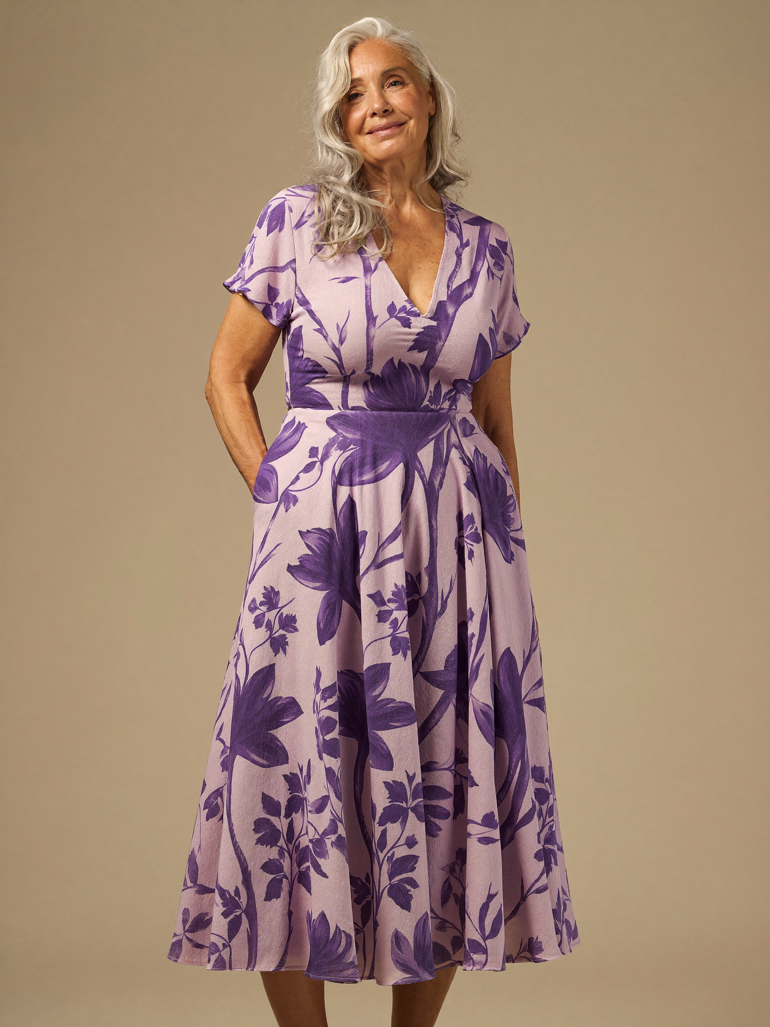 V-Neck Midi Dresses