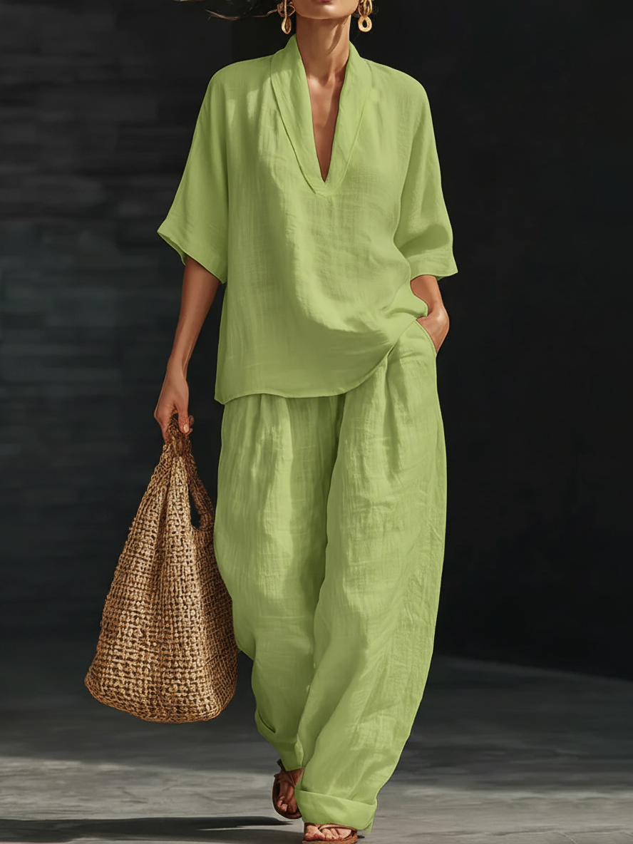 Casual And Cozy Minimalist Flow Two-piece Set