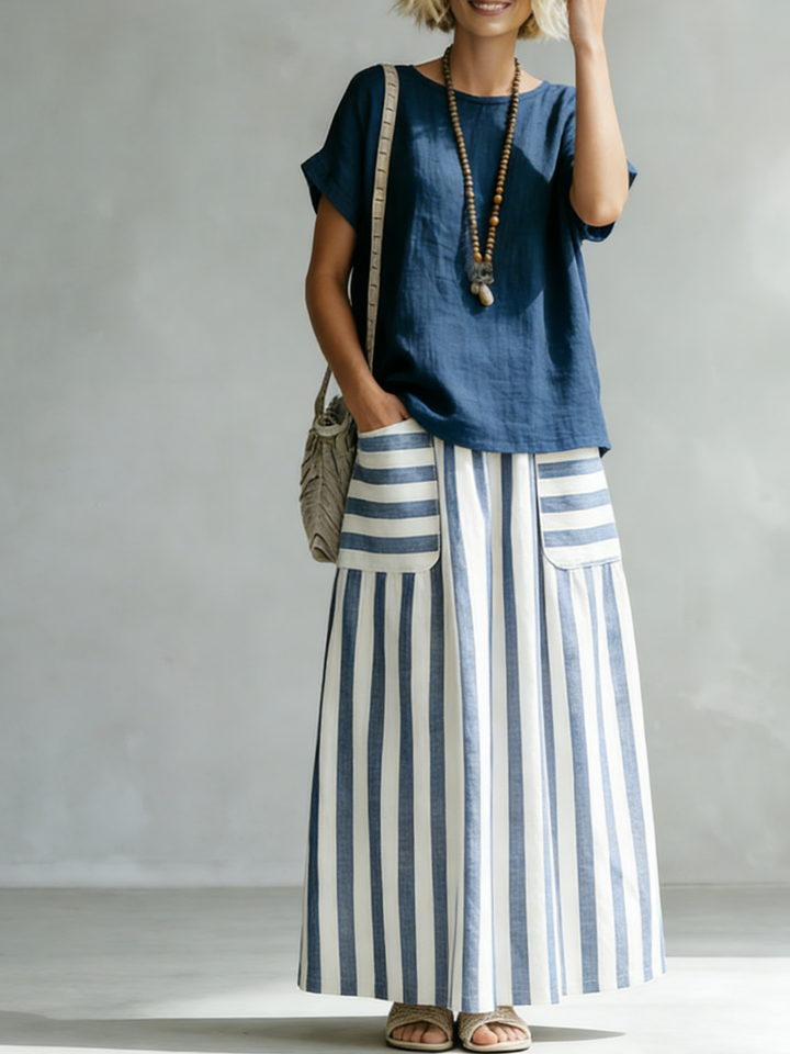 Cozy Classic Striped blend Two-piece Set
