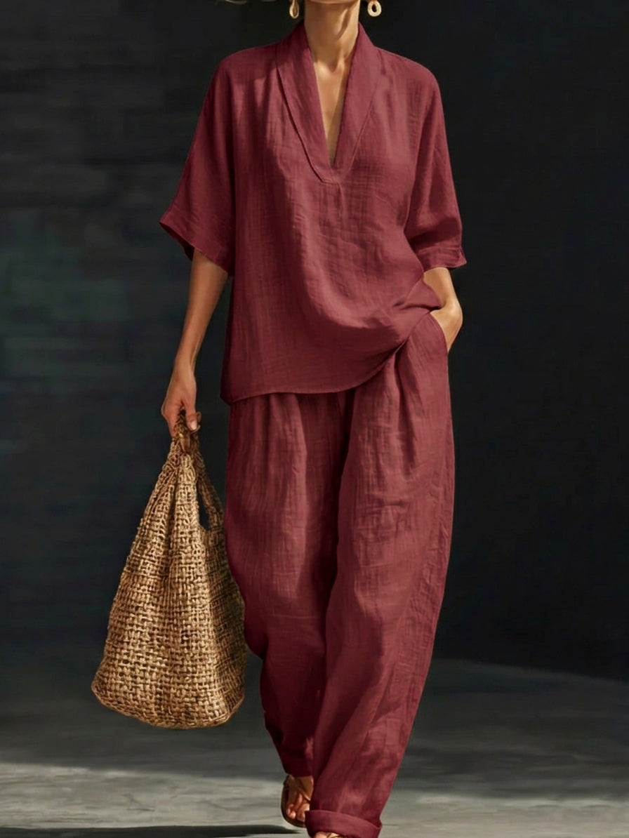 Casual And Cozy Minimalist Flow Two-piece Set