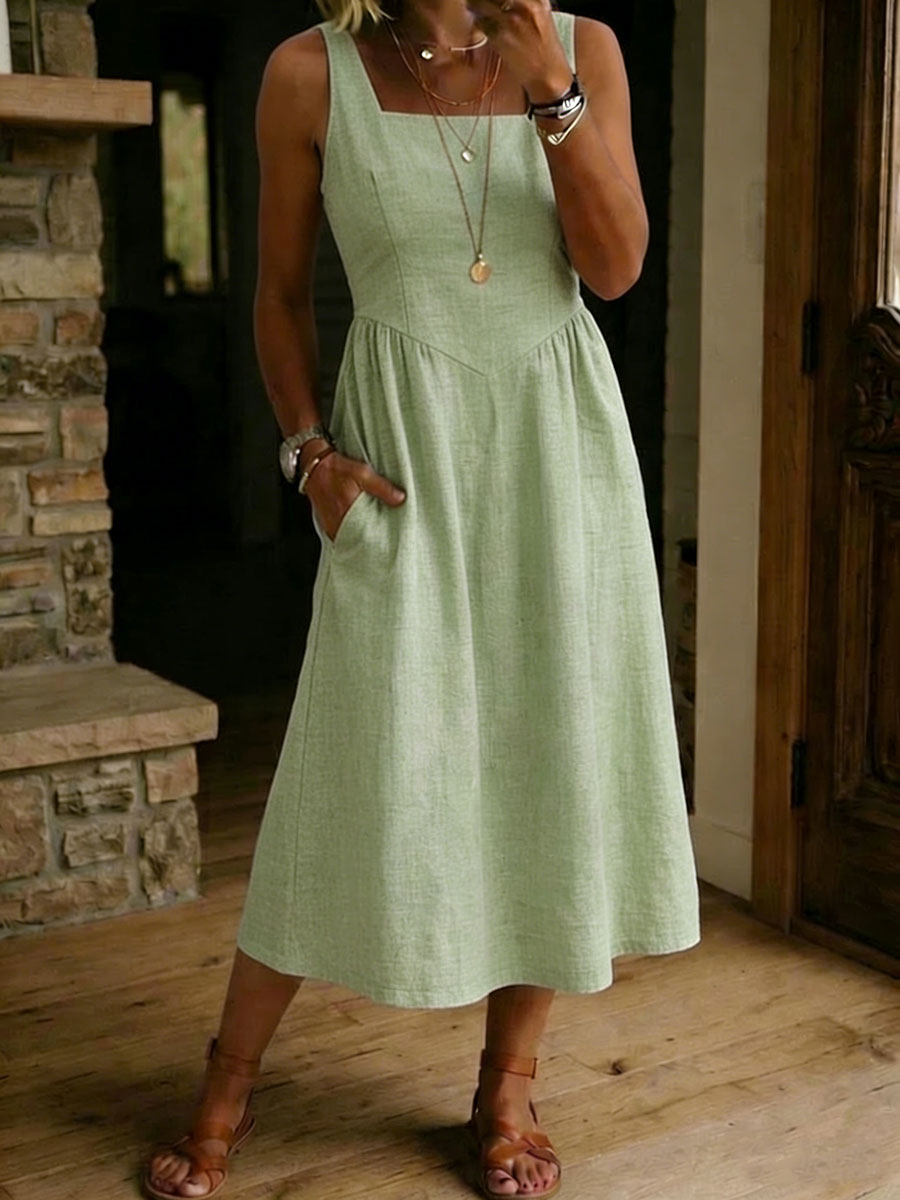 Casual Loose-fitting Ease Sleeveless Dress