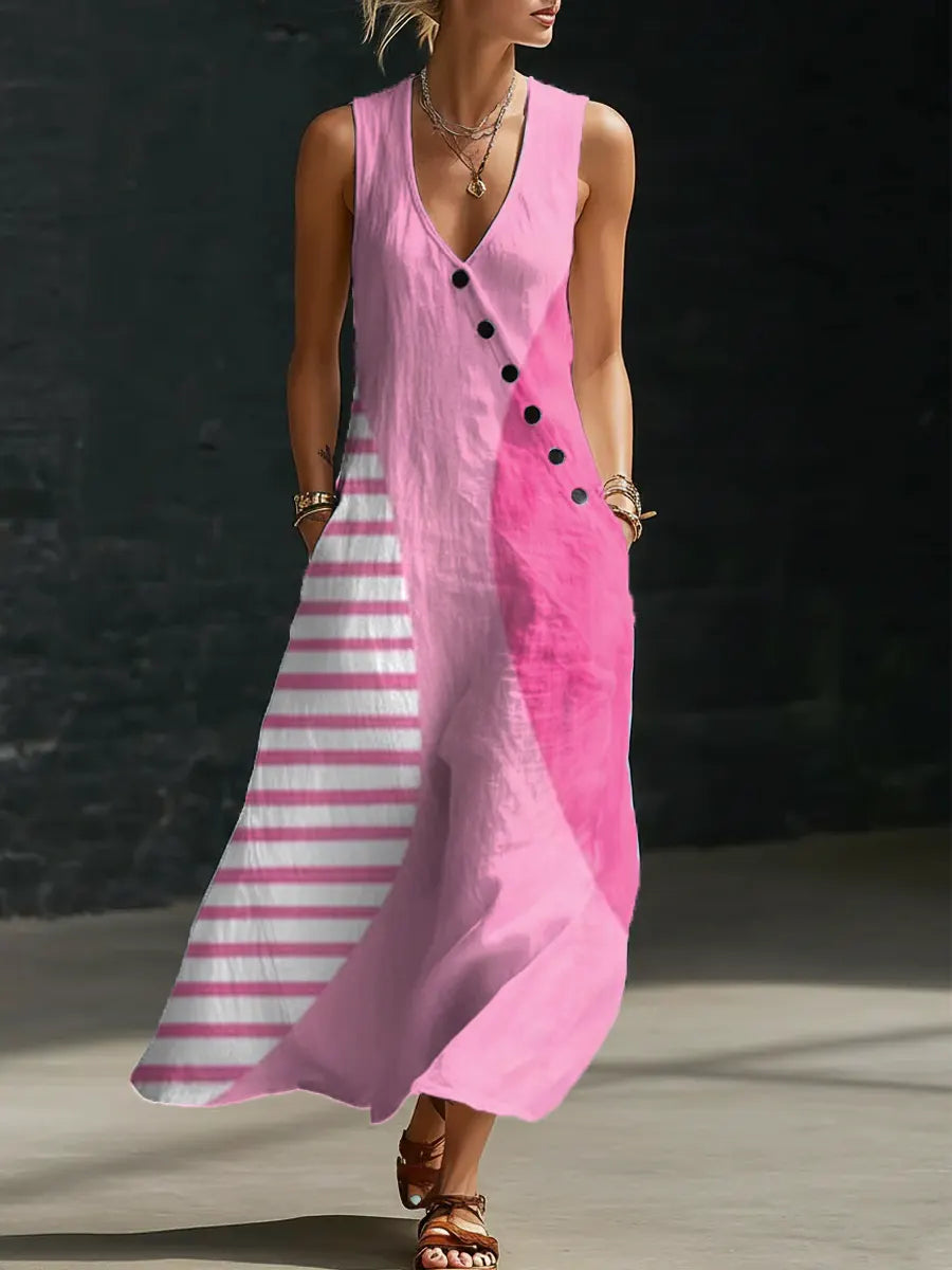 Women's Abstract Pattern Art Print Casual Ease Dress
