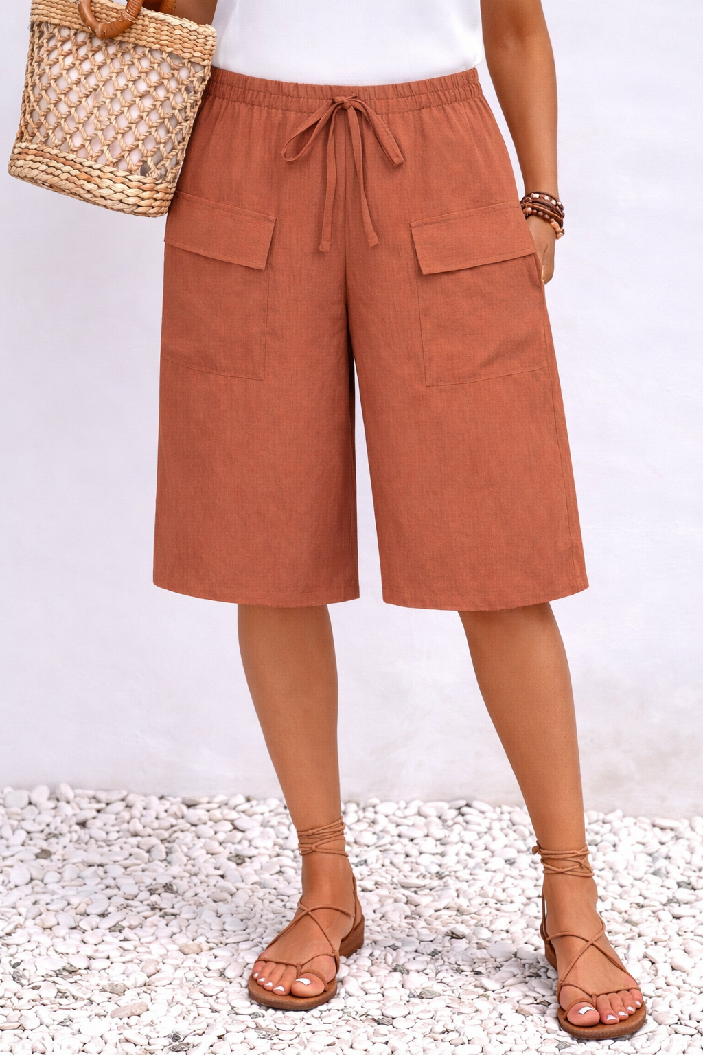 Nyla - Soft-Touch Drawstring Shorts