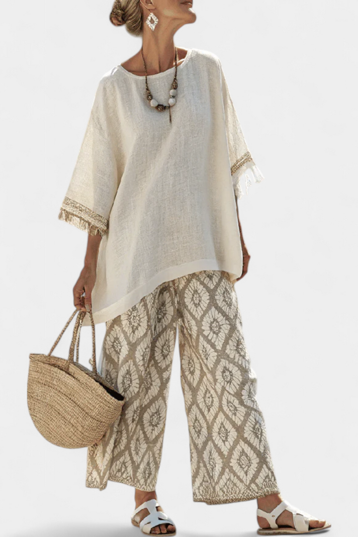 Alverra — Fringed Ethnic Print Set