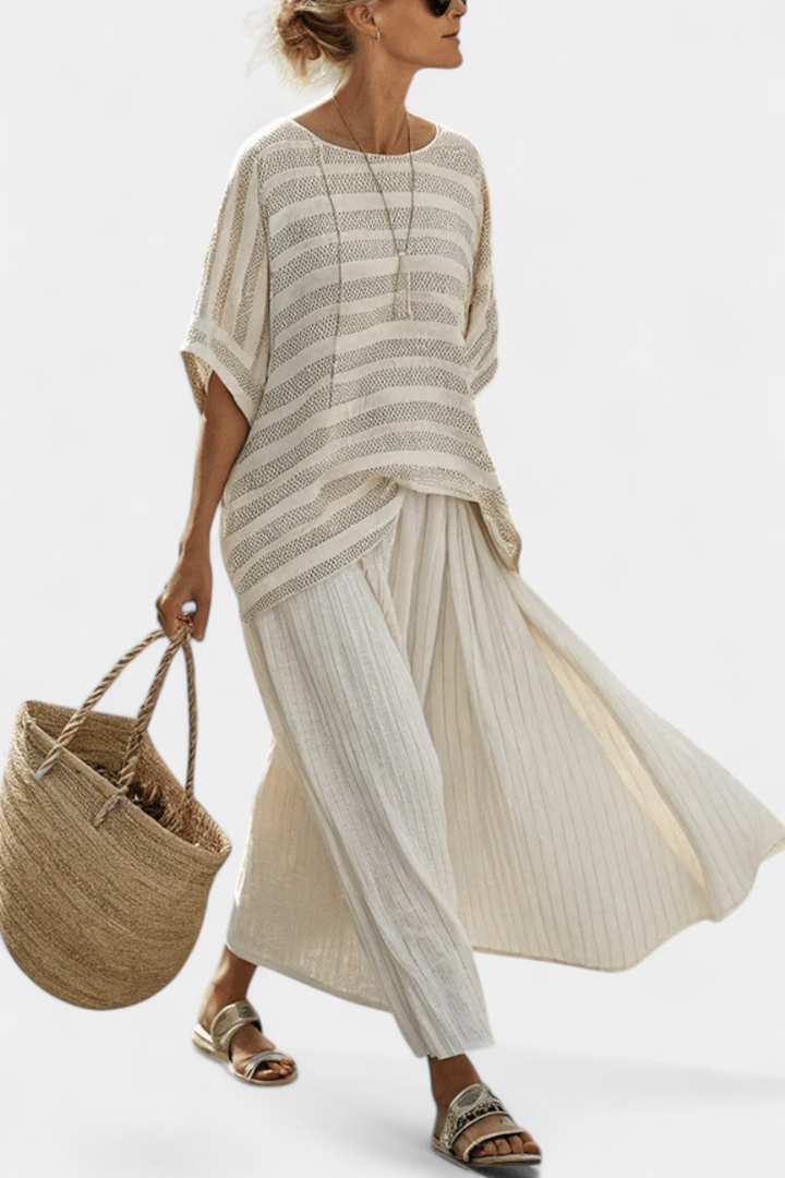 Coastal & Co. — Striped bamboo-blend Set