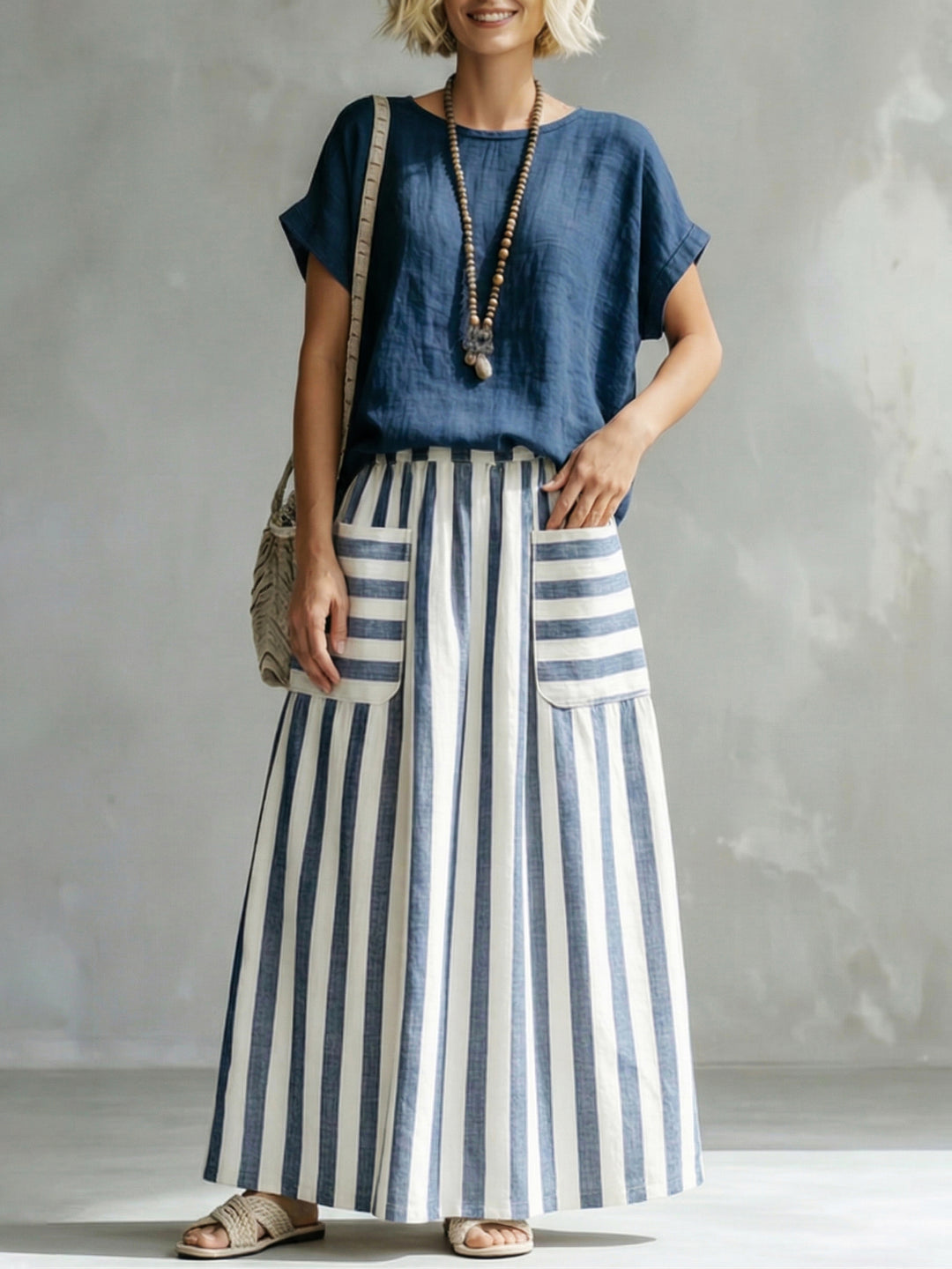 Cozy Classic Striped blend Two-piece Set