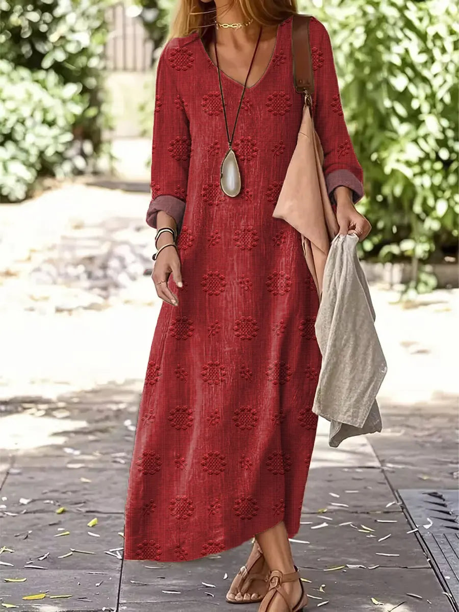 Women's Vintage Floral Pattern Art Print Casual Dress