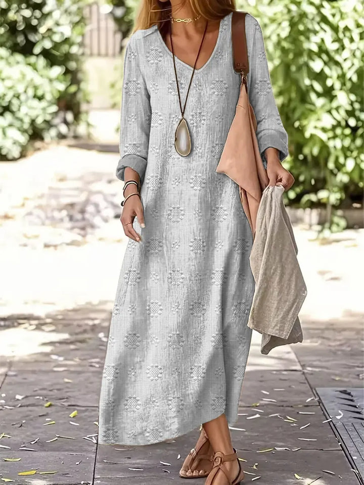 Women's Vintage Floral Pattern Art Print Casual Dress