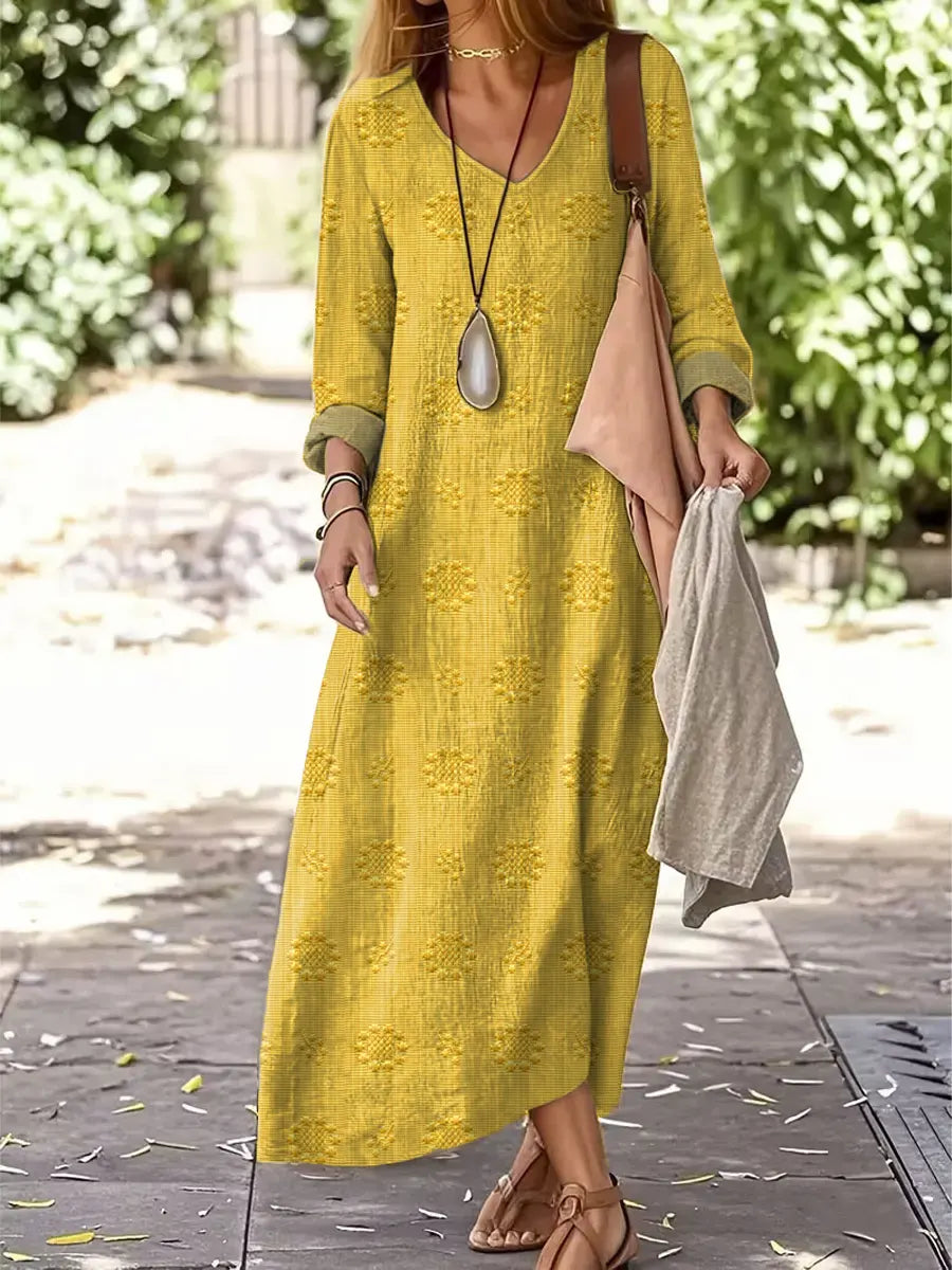 Women's Vintage Floral Pattern Art Print Casual Dress