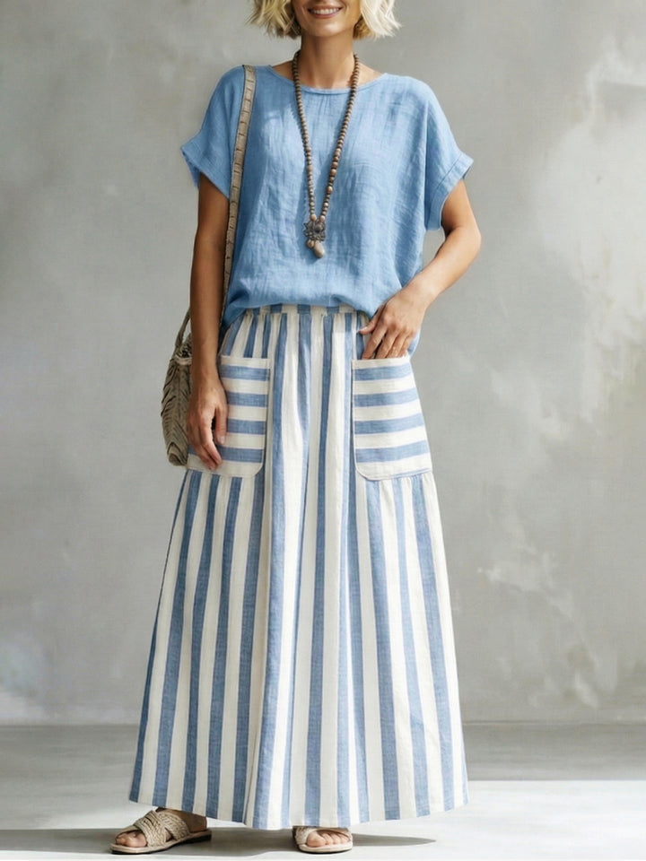Cozy Classic Striped blend Two-piece Set