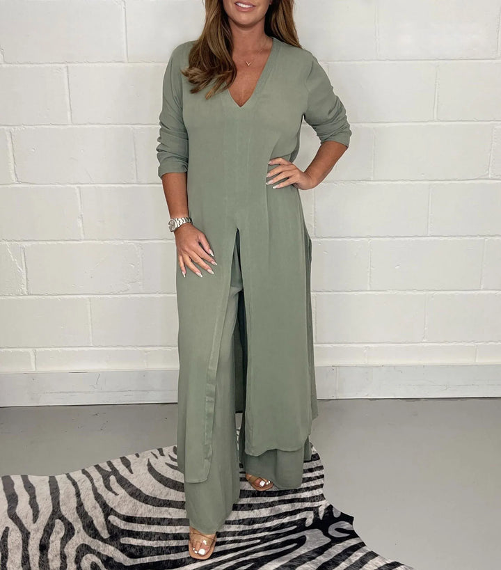 Coastal Ease — Breezy Blouse & Trouser Set