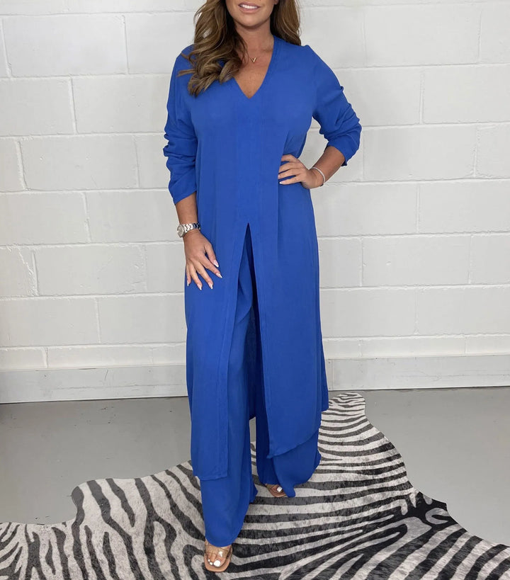 Coastal Ease — Breezy Blouse & Trouser Set