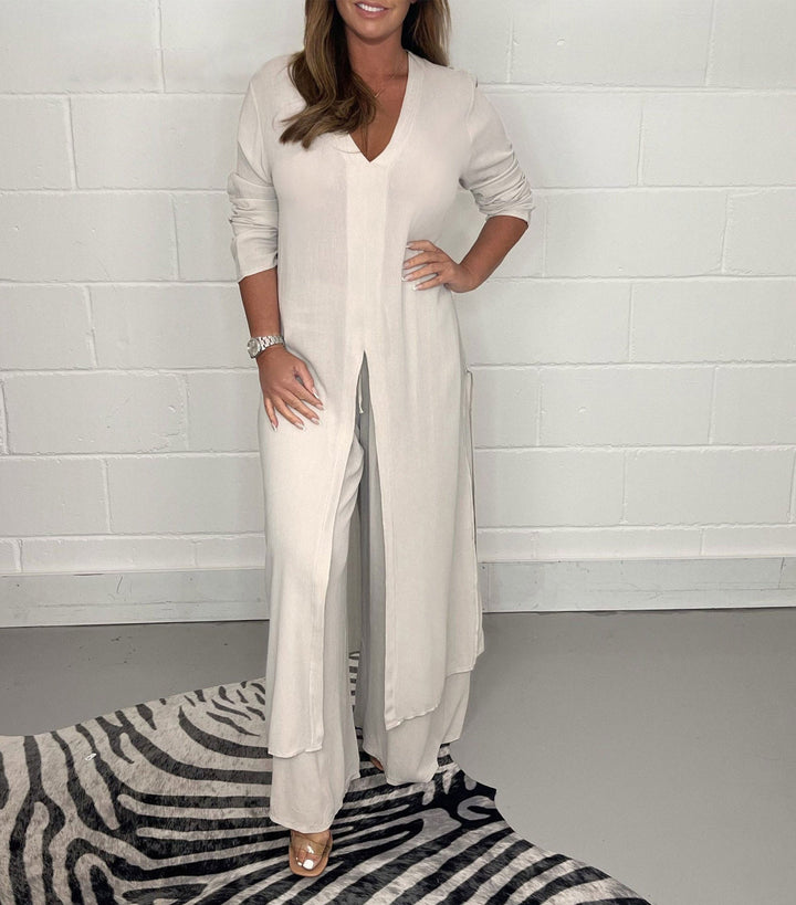Coastal Ease — Breezy Blouse & Trouser Set
