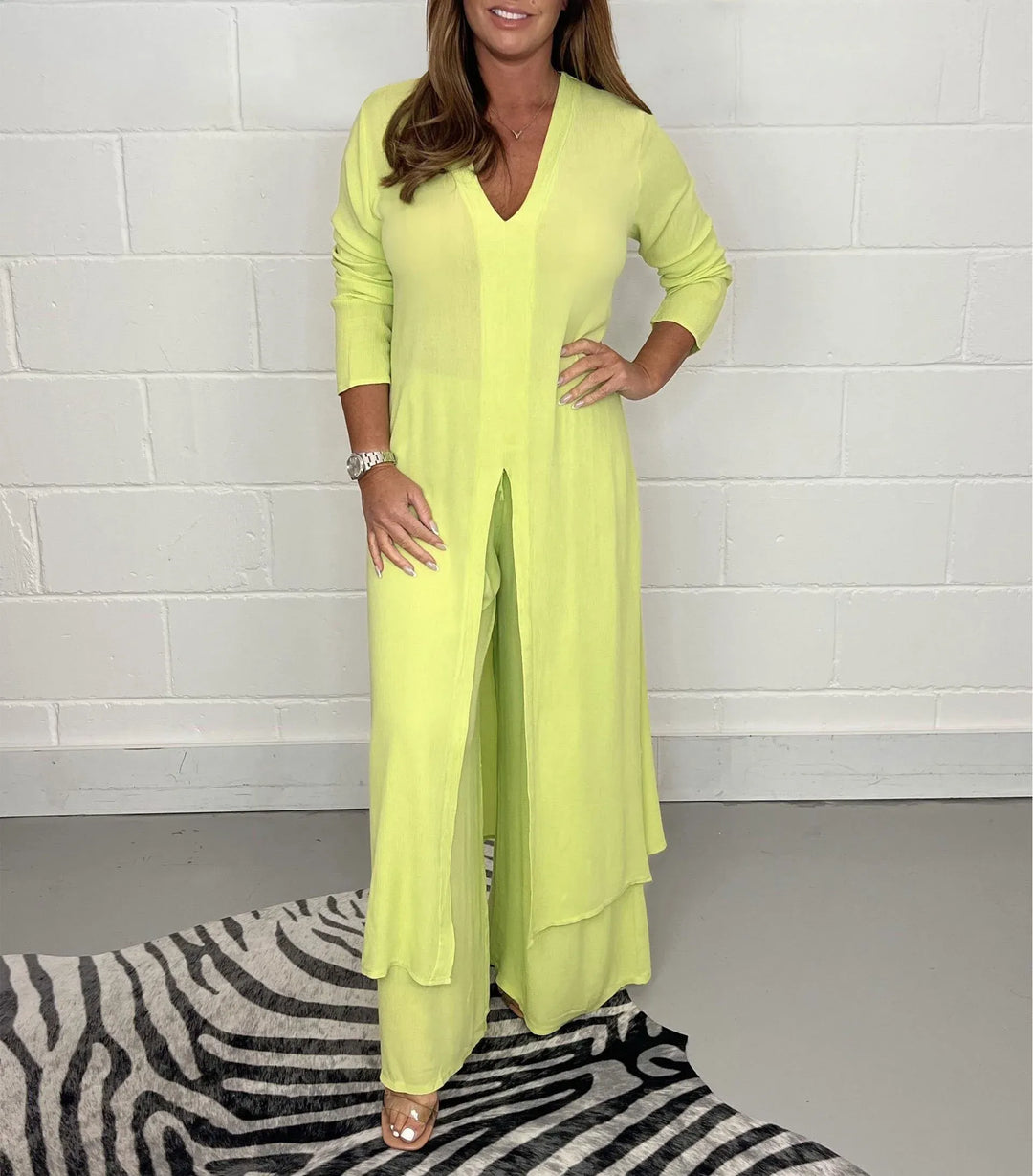 Coastal Ease — Breezy Blouse & Trouser Set