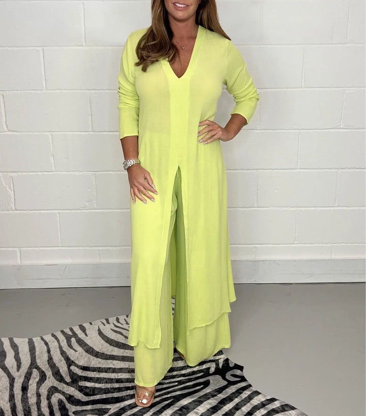 Coastal Ease — Breezy Blouse & Trouser Set