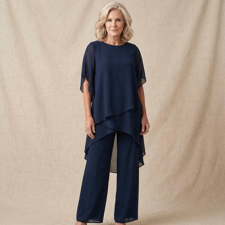 Coastal Grace — Draped Top Palazzo Set