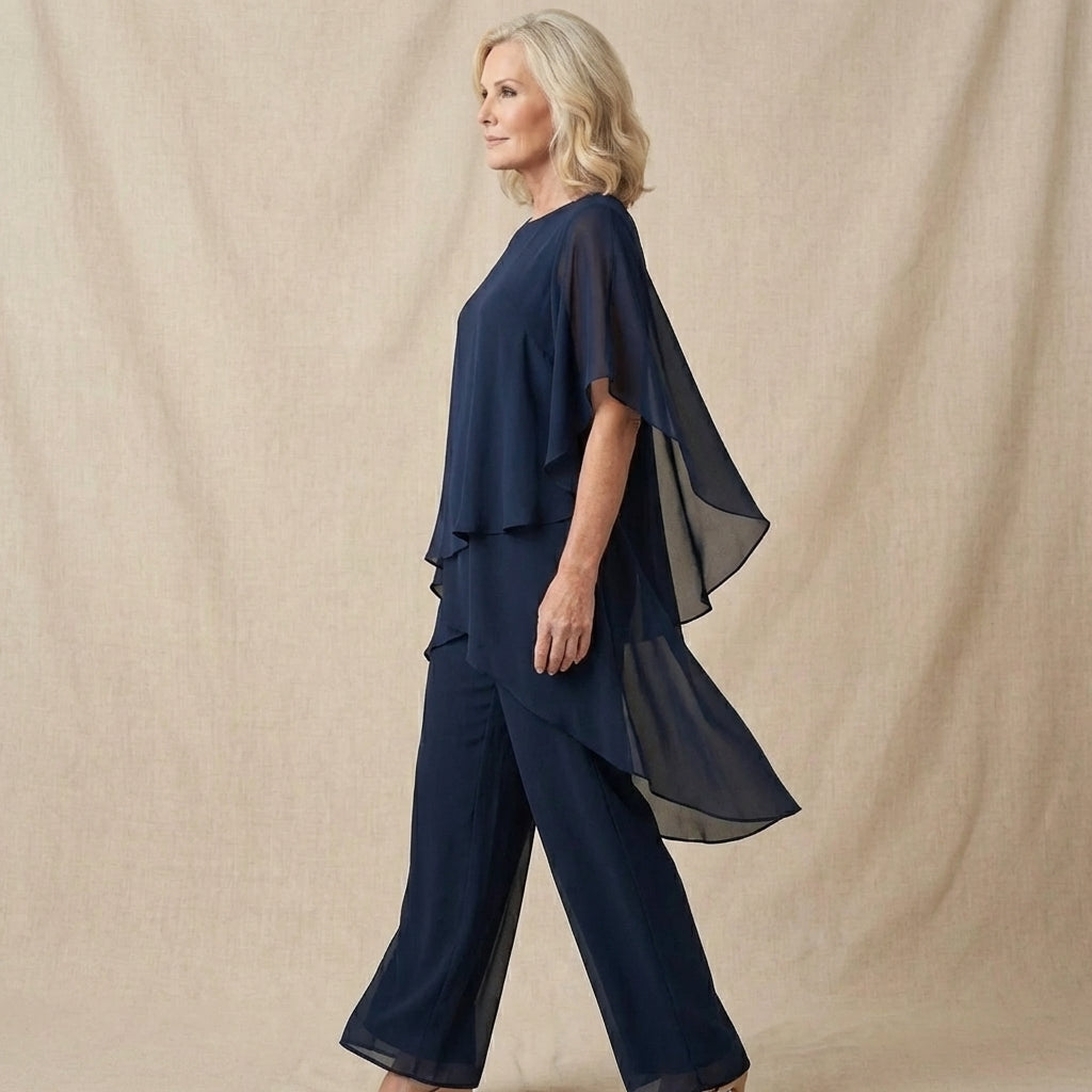 Coastal Grace — Draped Top Palazzo Set