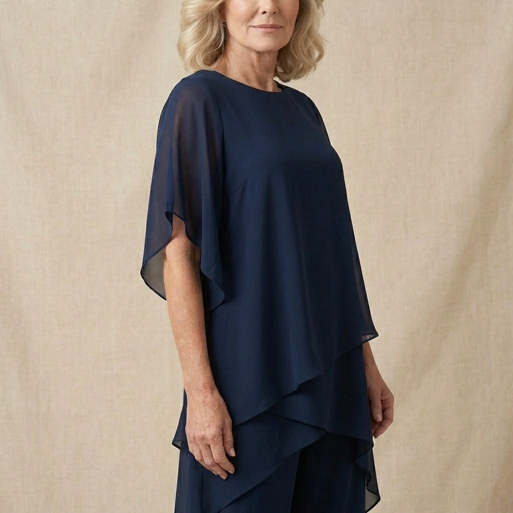 Coastal Grace — Draped Top Palazzo Set