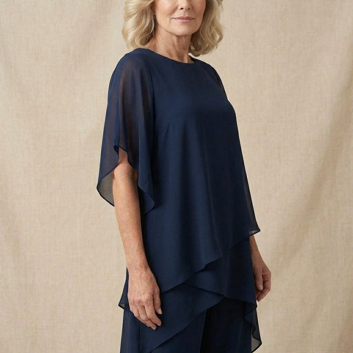 Coastal Grace — Draped Top Palazzo Set