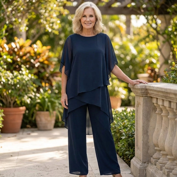 Coastal Grace — Draped Top Palazzo Set