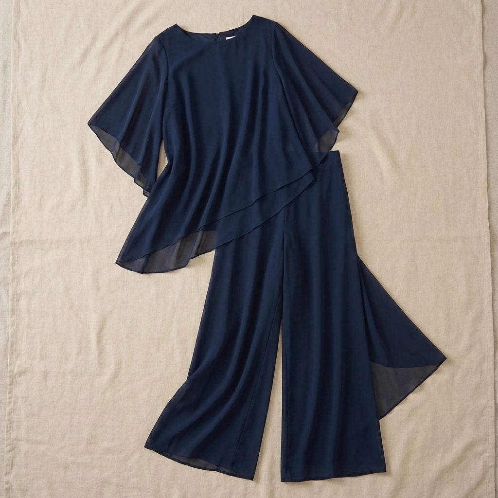 Coastal Grace — Draped Top Palazzo Set