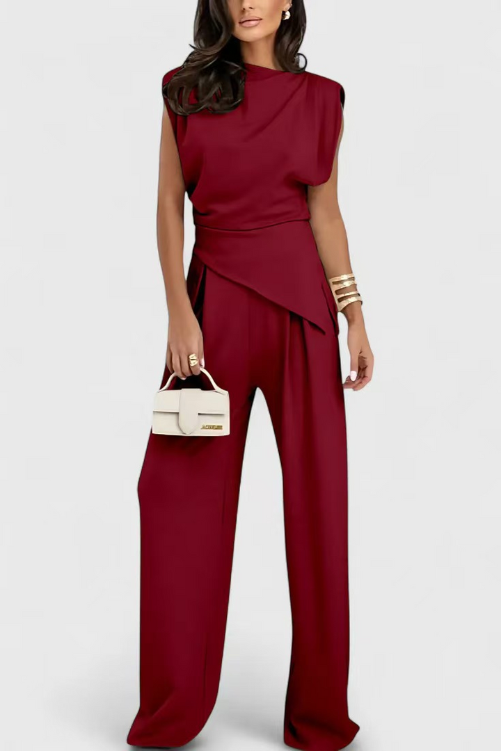 Revelle Studio — Draped Wide-Leg Jumpsuit