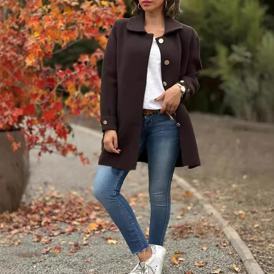 Corinne | Classic Button-Down Oversized Coat