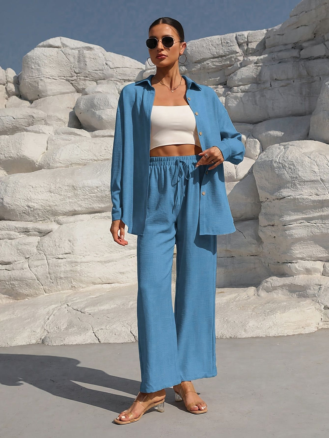 Velourne | Cardigan & Pants Set