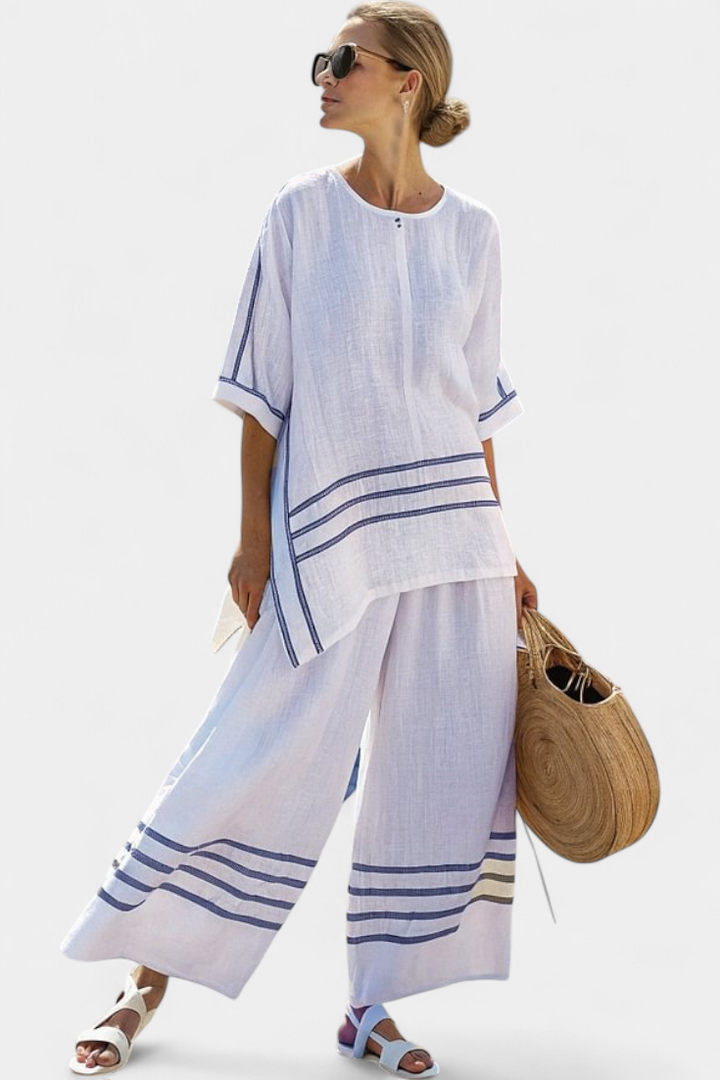 Faelith — Striped Wide-Leg Set