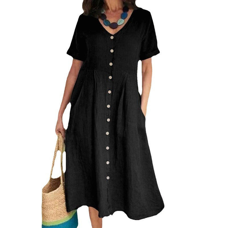 Ease Grace | Effortless High-Waist Midi Dress