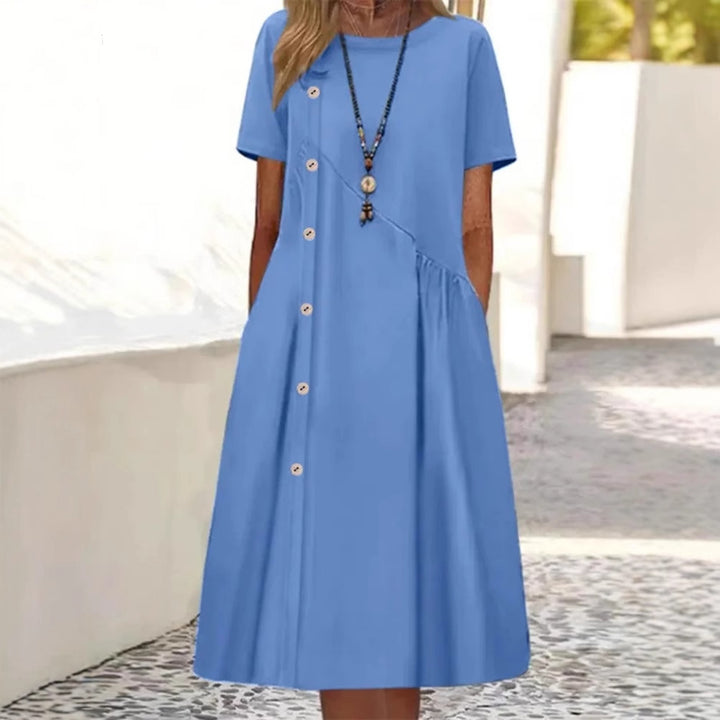 Serena | Button Casual Dress – Relaxed Elegant Fit
