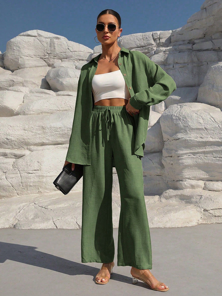 Velourne | Cardigan & Pants Set