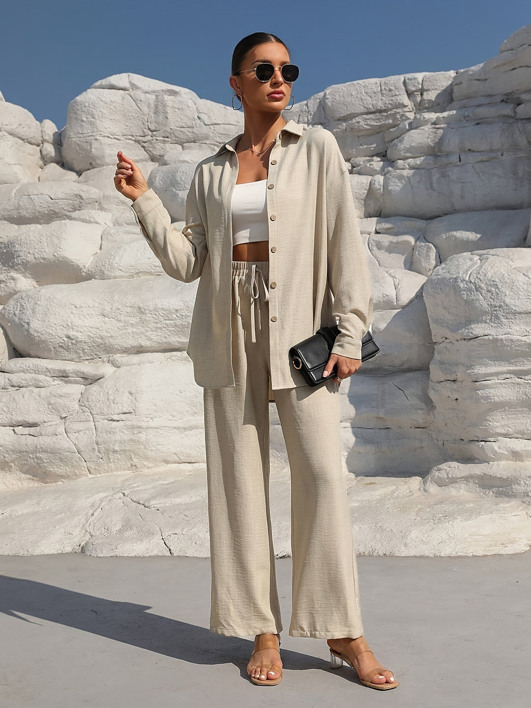 Velourne | Cardigan & Pants Set