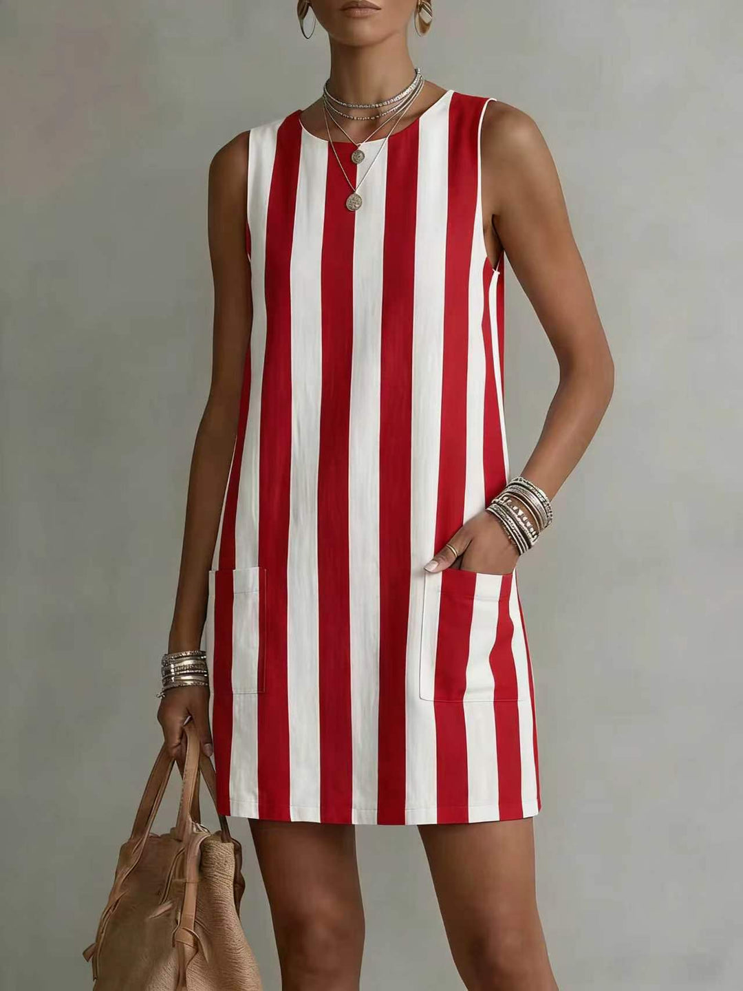 Zayvia - Effortless Stripe Midi Dress