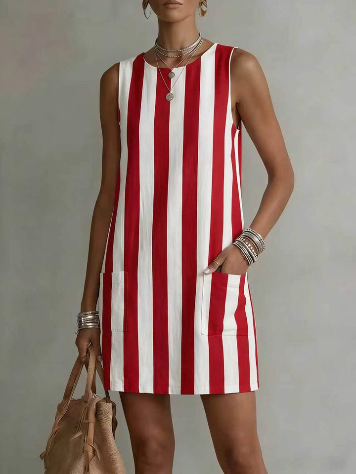 Zayvia - Effortless Stripe Midi Dress