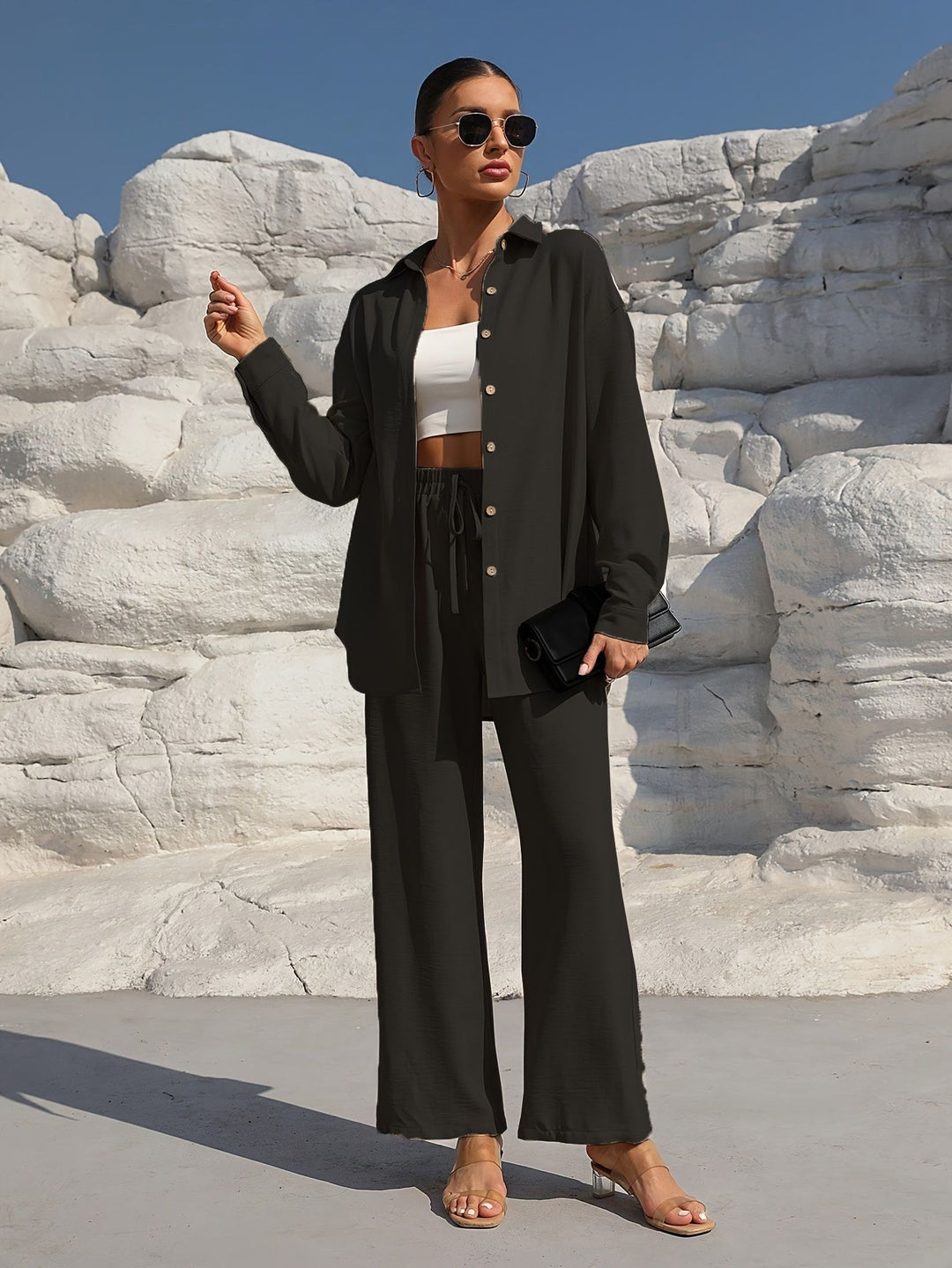 Velourne | Cardigan & Pants Set