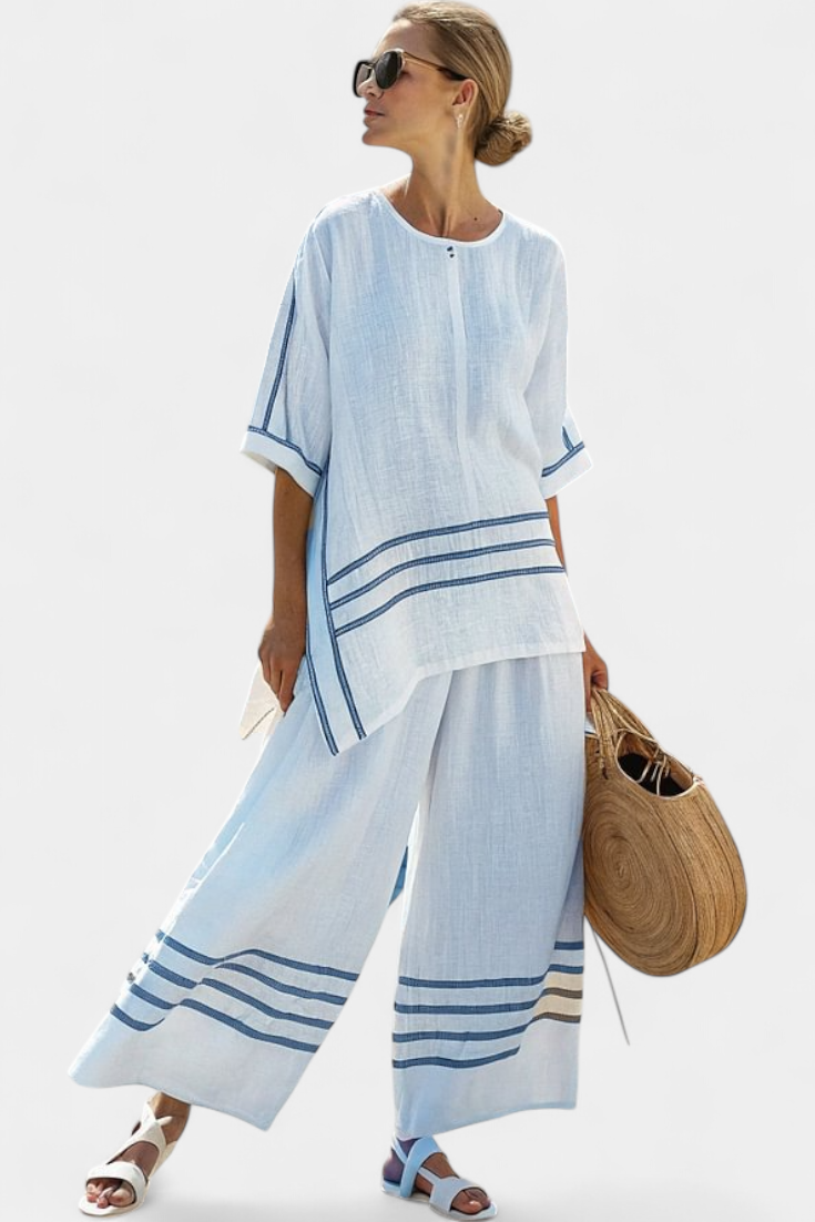 Faelith — Striped Wide-Leg Set