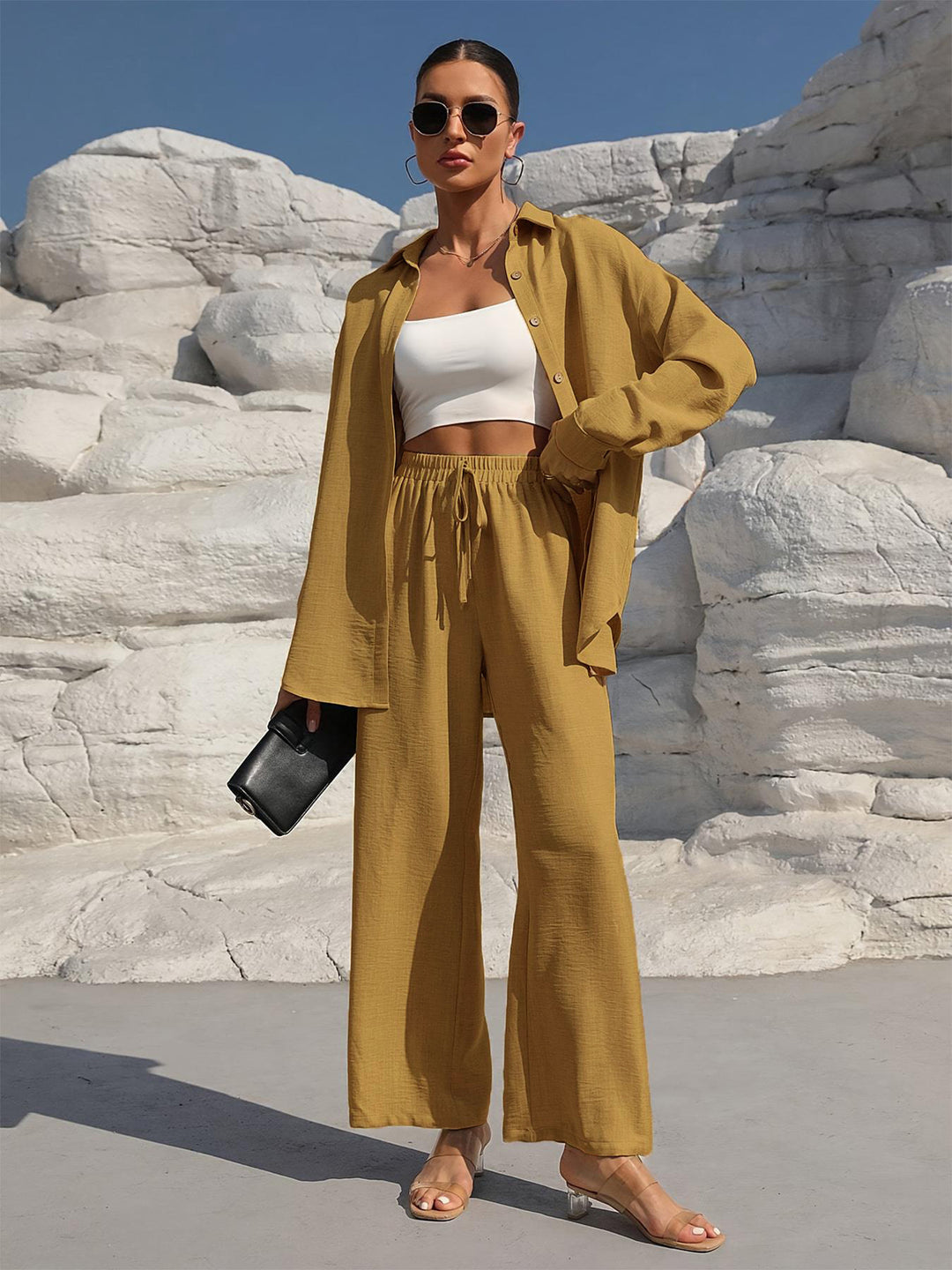 Velourne | Cardigan & Pants Set