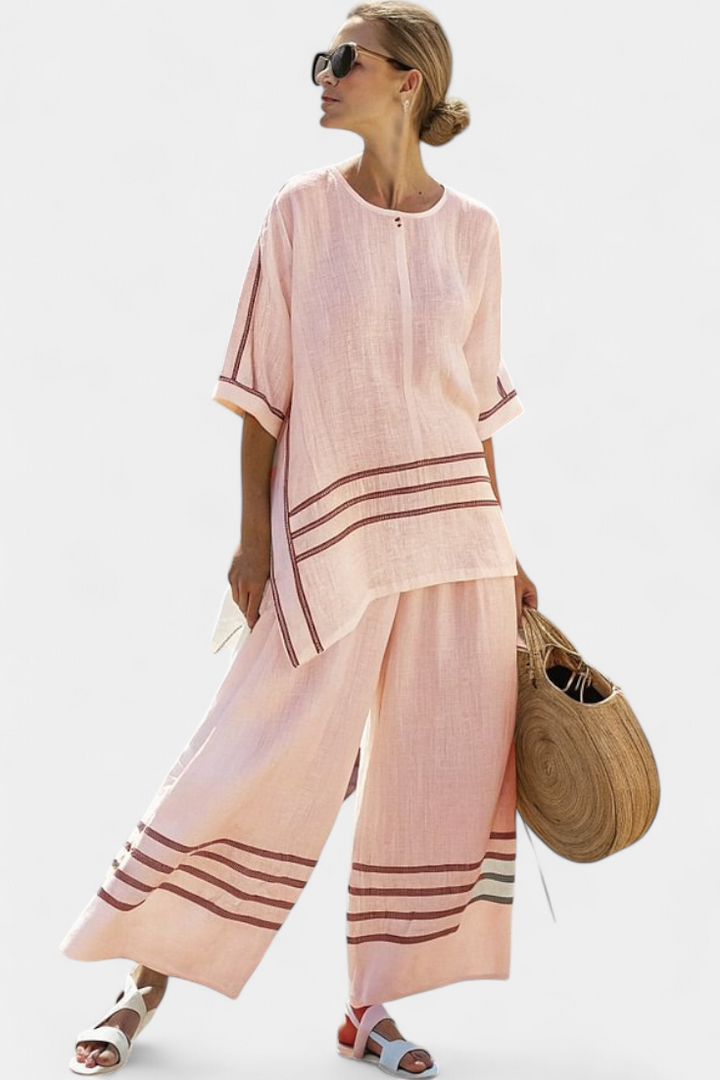 Faelith — Striped Wide-Leg Set