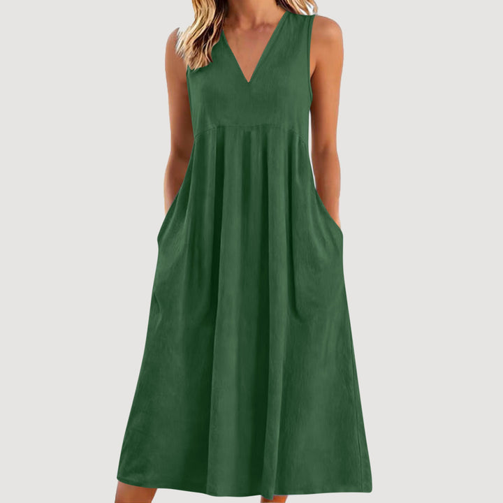 Sienna | V-Neck Casual Dress – Relaxed Flow Fit