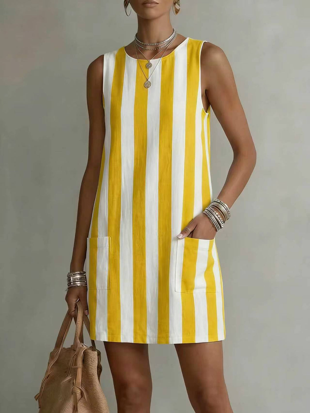Zayvia - Effortless Stripe Midi Dress