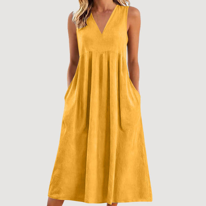 Sienna | V-Neck Casual Dress – Relaxed Flow Fit