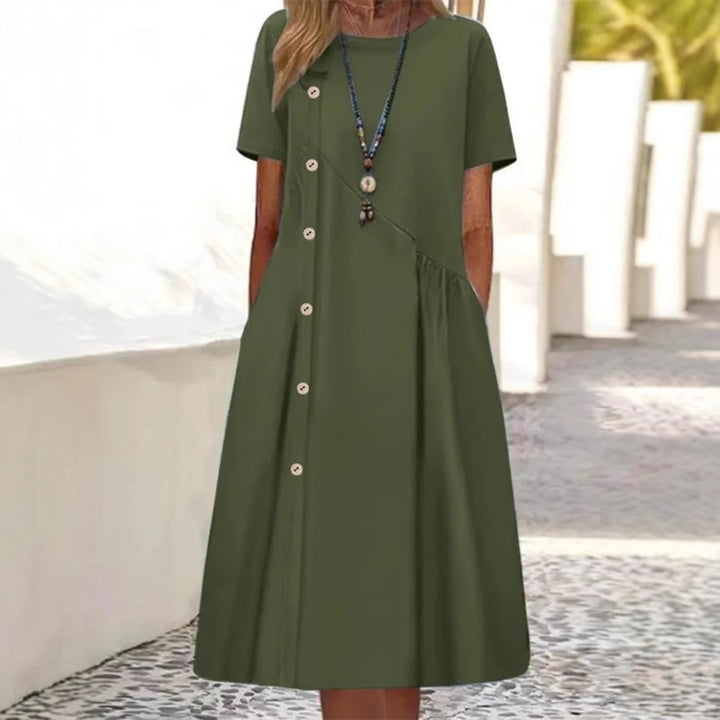 Serena | Button Casual Dress – Relaxed Elegant Fit