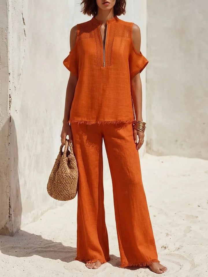 Velara | Effortless Off-Shoulder Linen Set