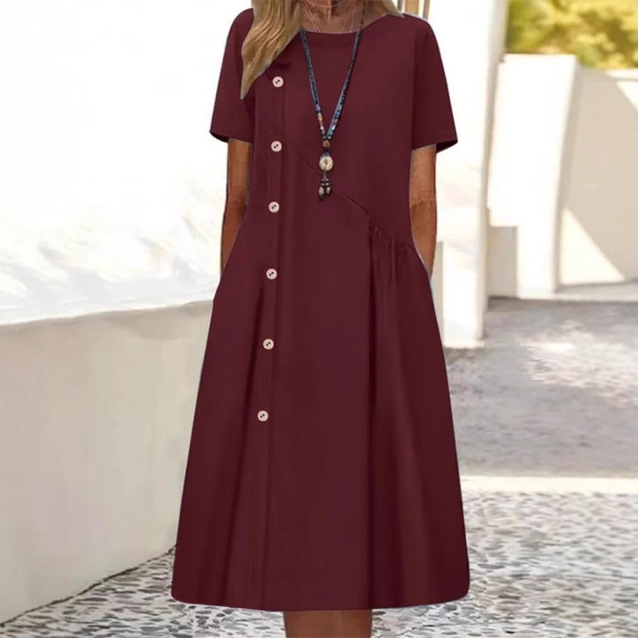 Serena | Button Casual Dress – Relaxed Elegant Fit