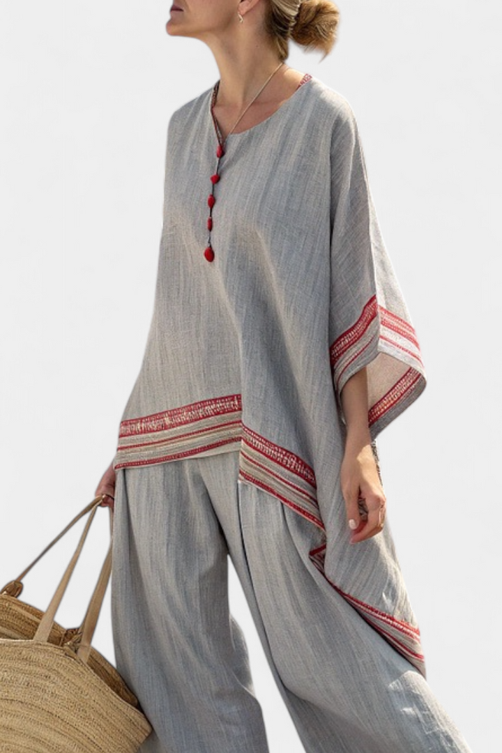 Faelith — Embroidered Wide-Leg Set