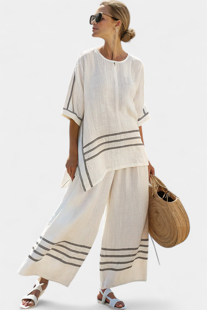 Faelith — Striped Wide-Leg Set