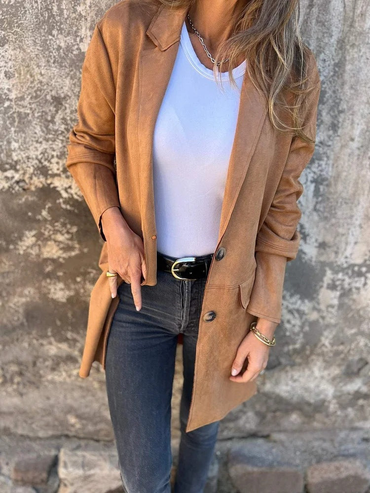 Maribelle | Long Suede-Look Coat