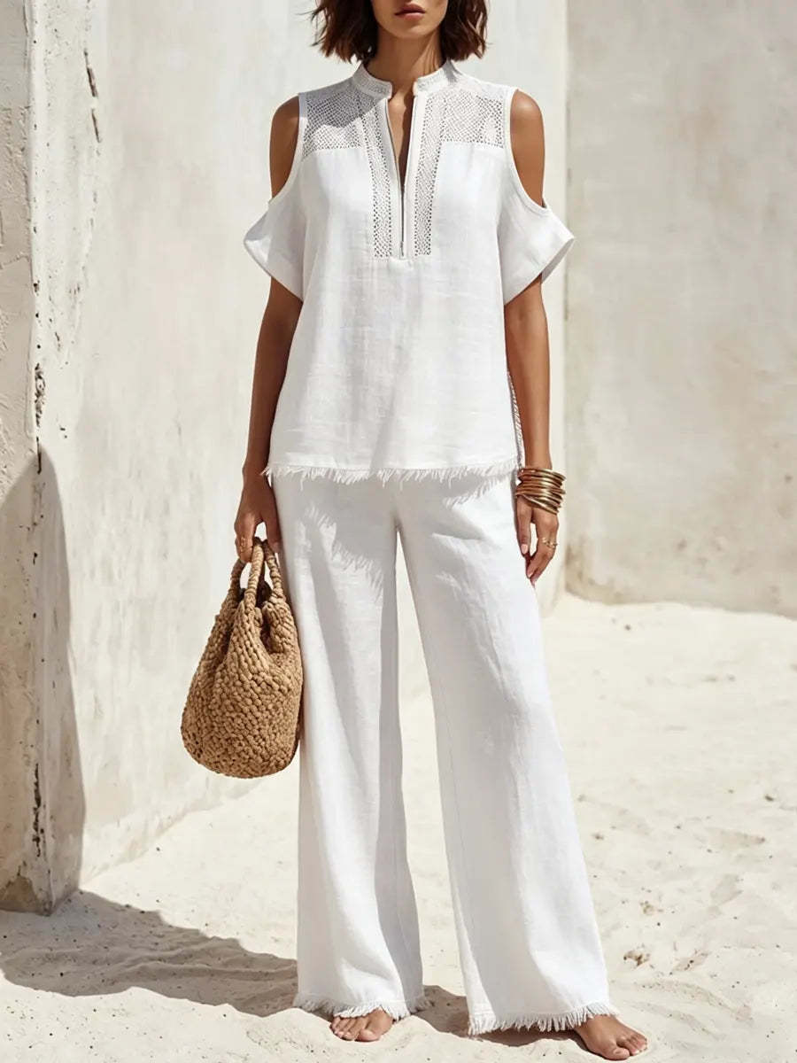 Velara | Effortless Off-Shoulder Linen Set