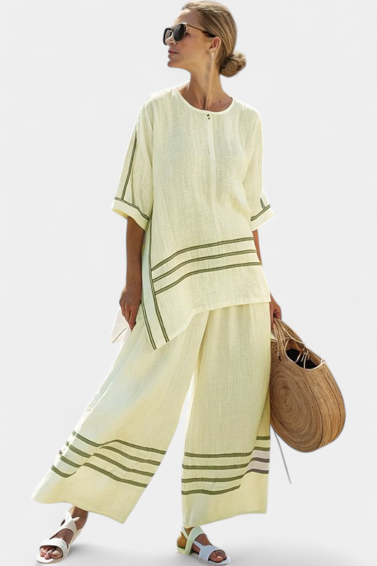Faelith — Striped Wide-Leg Set